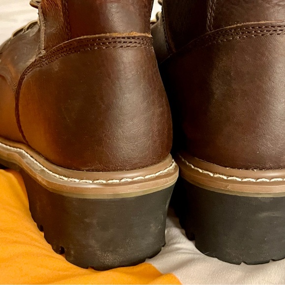 Guide Gear Saw Tooth Steel Toe Logger, Brown Leather Men\'s Boots main image 14